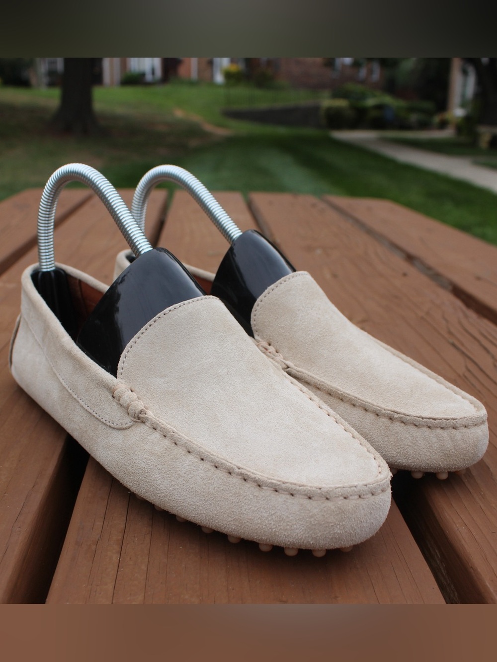 M.Gemi Beige Suede Driving Loafers Women's Sz 7.5